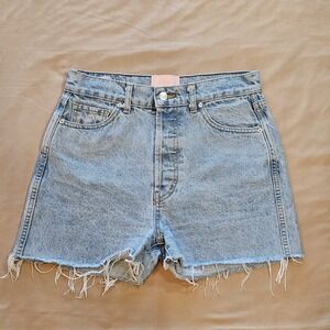 REVICE Denim Shorts Womens 29 Lightwash Cut-Off mButton-Fly Boho‎ Made in USA